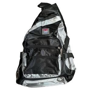 Fit to Fight Black and Grey Multicompartment Padded Strap Sling Backpack